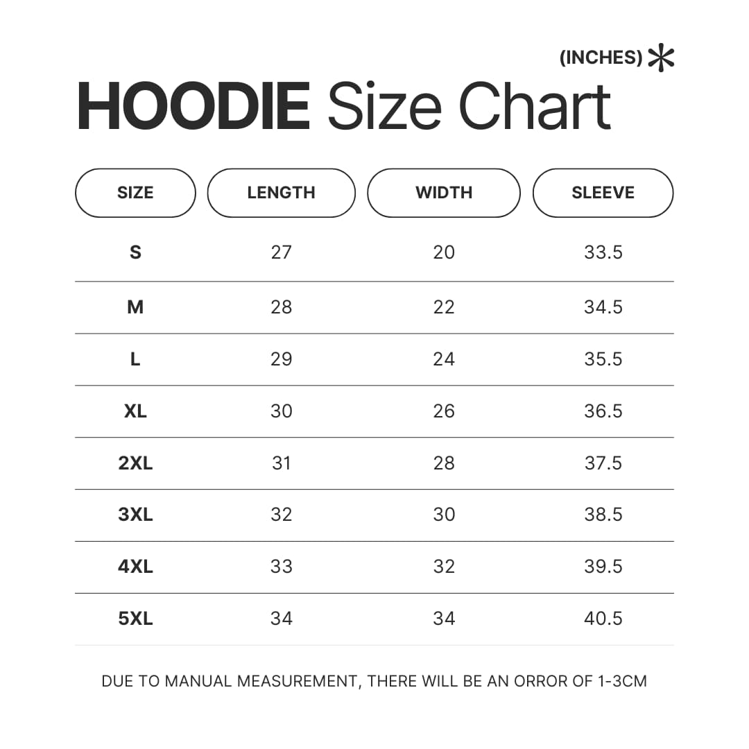 Hoodie Size Chart - Cruelty Squad Store
