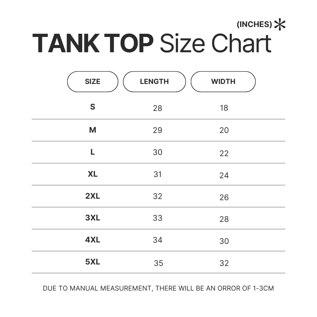 Tank Top Size Chart - Cruelty Squad Store