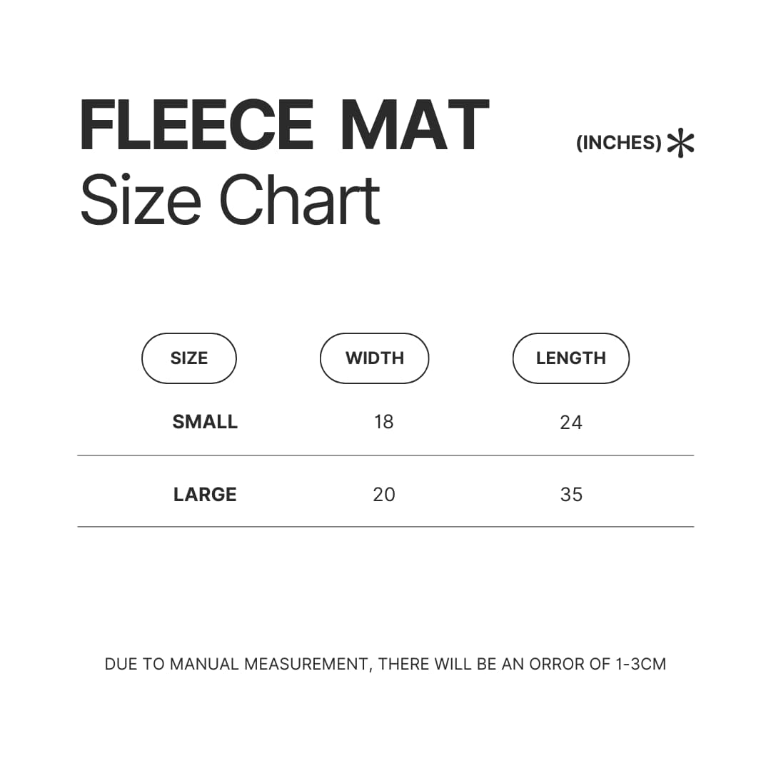 Fleece Mat Size Chart - Cruelty Squad Store